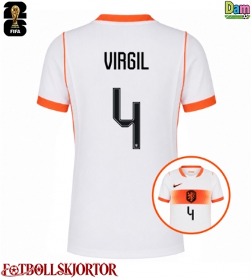 Nederländerna Virgil van Dijk #4 Bortatröja Dam VM 2026 Kortärmad